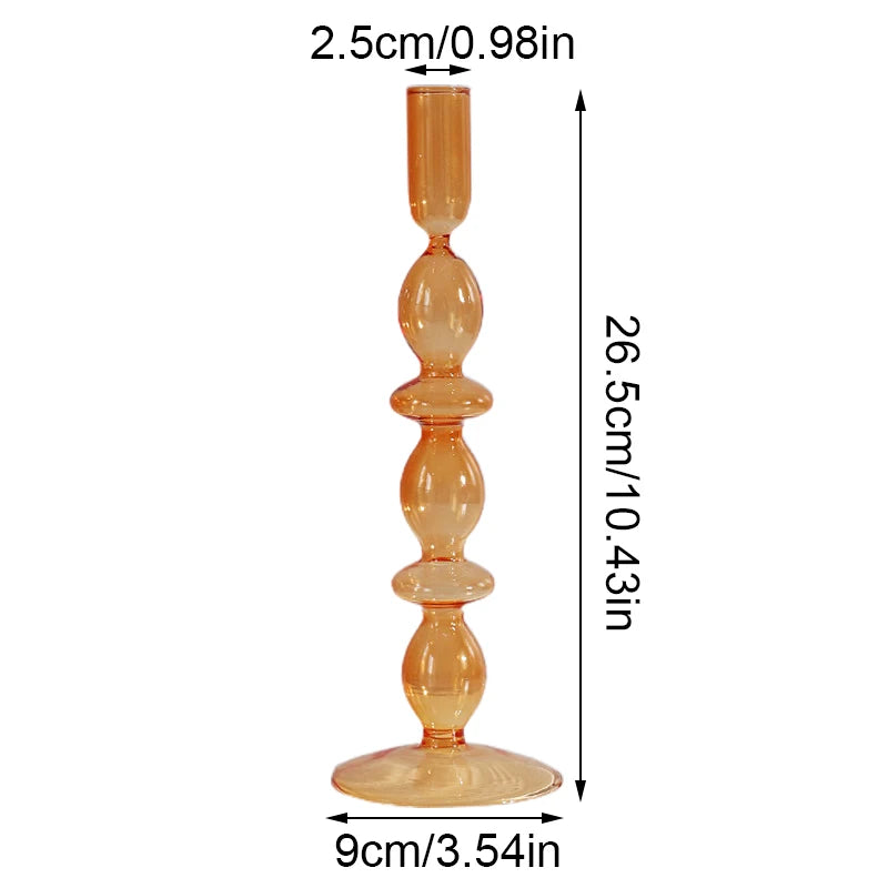 حاملات الشموع الزجاجية الشمال شفافة ملونة زهرية زهرة عشاء رومانسي سطح المكتب شمعدان لعيد ميلاد الزفاف ديكور المنزل